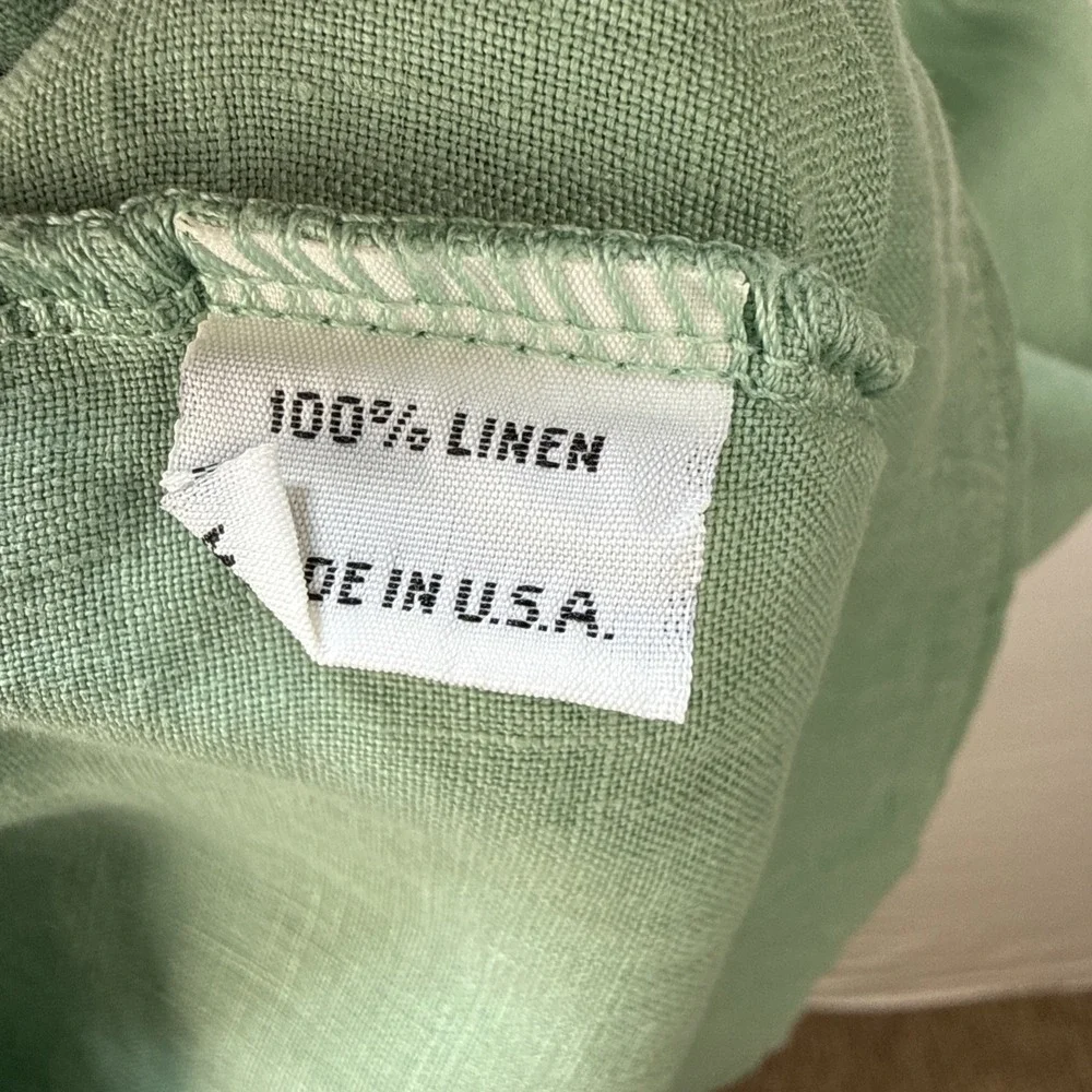 Bryn Walker Tunic Cropped Pants Matching Set Size‎ M Mint Green Linen Lagenlook